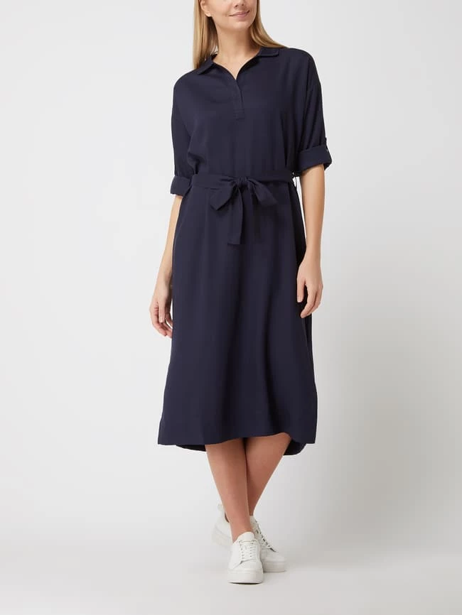 Armedangels Blusenkleid Mit Taillengürtel Modell 'Brisaa' - Marineblau