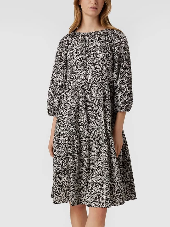 Drykorn Midikleid Mit Allover-Muster Modell 'Tiia' - Schwarz – Bild 4