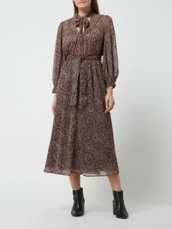 Mango Midikleid Aus Chiffon Mit Paisley-Muster - Schwarz