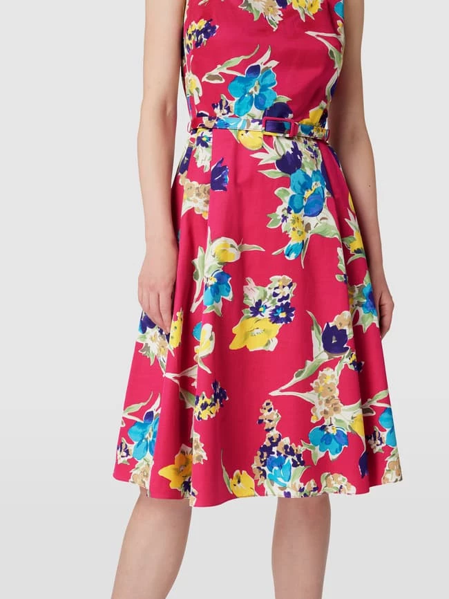 Lauren Ralph Lauren Cocktailkleid Mit Karree-Ausschnitt Modell 'Havram' - Pink Meliert – Bild 3