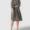 Drykorn Midikleid Mit Allover-Muster Modell 'Tiia' - Schwarz
