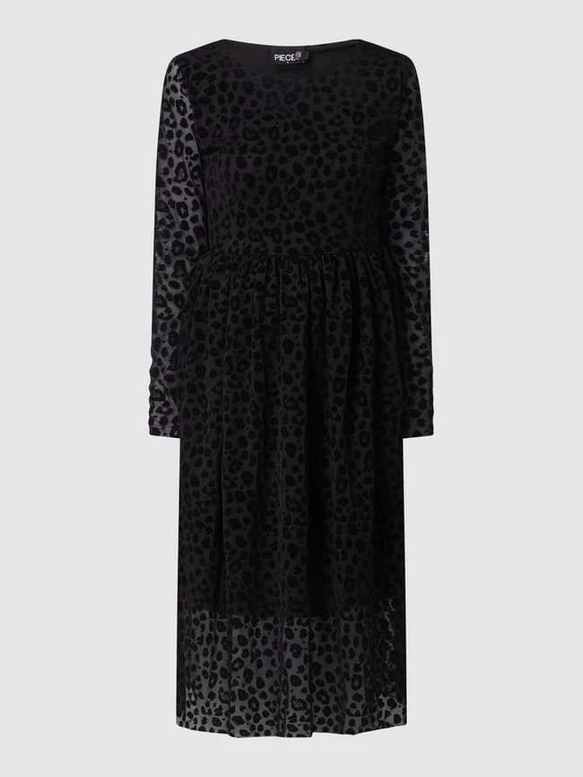 Pieces Midikleid Mit Ausbrenner-Effekt Modell 'Dyma' - Schwarz – Bild 2