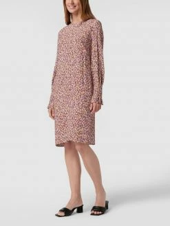 BOSS Casualwear Knielanges Kleid Mit Allover-Muster - Beige