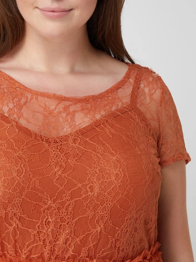 Vero Moda Curve PLUS SIZE Kleid Aus Spitze Modell 'Flake' - Terrakotta – Bild 3
