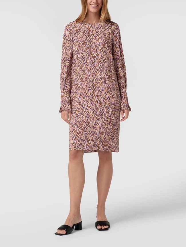 BOSS Casualwear Knielanges Kleid Mit Allover-Muster - Beige – Bild 4