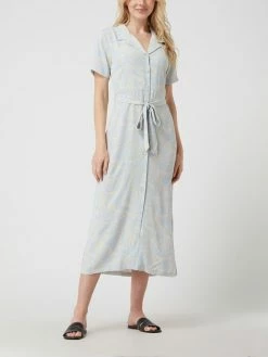 Modström Blusenkleid Mit Allover-Muster Modell 'Palm' - Hellblau