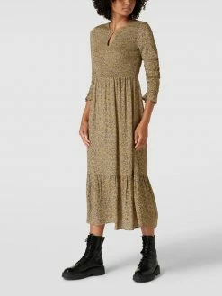 Montego Midikleid Mit Floralem Muster - Khaki