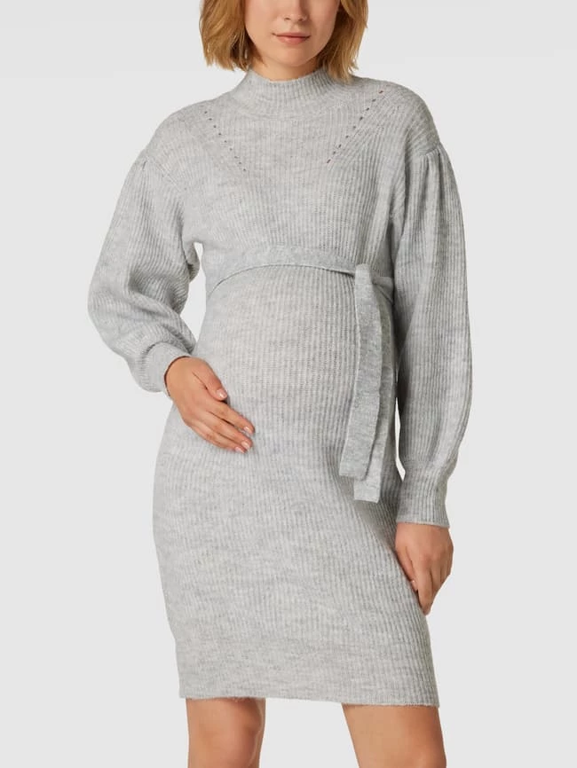 Mamalicious Umstands-Kleid Mit Taillenband Modell 'Lilly' - Hellgrau – Bild 4