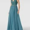 Mascara Abendkleid Mit Spitzenbesatz - Grün