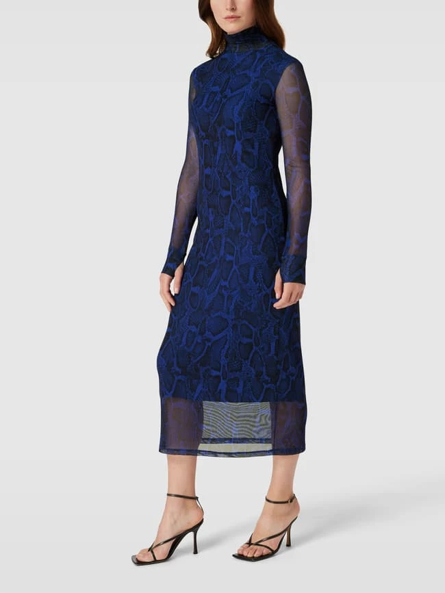 HUGO Maxikleid Mit Allover-Schlangenmuster Modell 'NESHY' - Dunkelblau