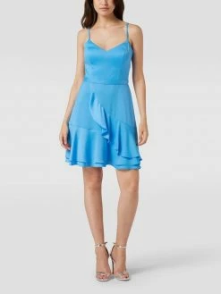 V.M. Cocktailkleid In Wickel-Optik - Ozean Blau