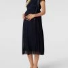 Mamalicious Umstands-Kleid Mit Spitzenbesatz Modell 'MIVANA' - Marineblau