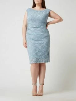 Swing Curve PLUS SIZE Cocktailkleid Aus Spitze - Hellblau