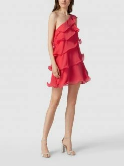 V.M. Cocktailkleid Mit Volants - Koralle