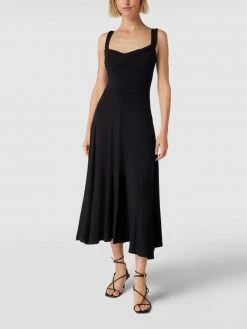 Mango Knielanges Kleid Mit Drapierung Modell 'Cali' - Schwarz