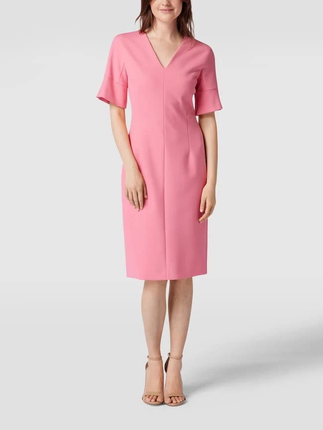 BOSS Etuikleid Mit V-Ausschnitt Modell 'Decine' - Rosa – Bild 4