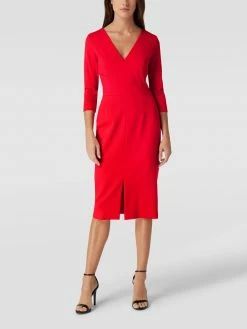 HUGO Midikleid Mit V-Ausschnitt Modell 'KALAYLA' - Rot