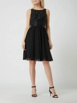 Luxuar Cocktailkleid Mit Strasssteinen - Schwarz