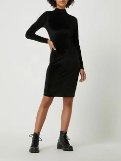 URBAN CLASSICS Samtkleid Mit Stehkragen - Schwarz