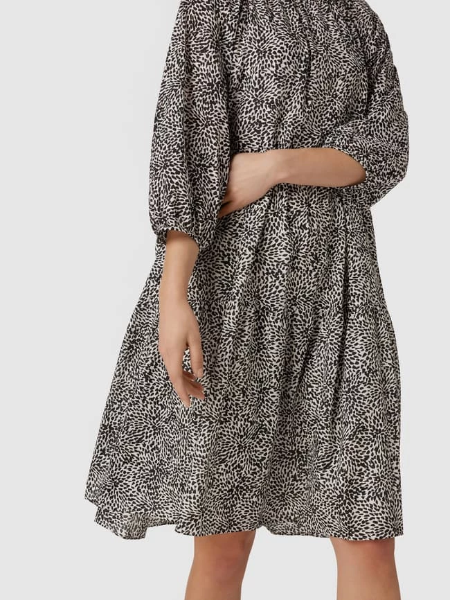 Drykorn Midikleid Mit Allover-Muster Modell 'Tiia' - Schwarz – Bild 3