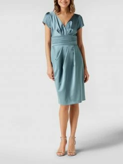 Swing Cocktailkleid Mit V-Ausschnitt - Bleu