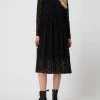 Pieces Midikleid Mit Ausbrenner-Effekt Modell 'Dyma' - Schwarz