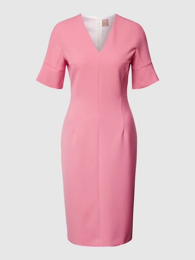BOSS Etuikleid Mit V-Ausschnitt Modell 'Decine' - Rosa – Bild 2