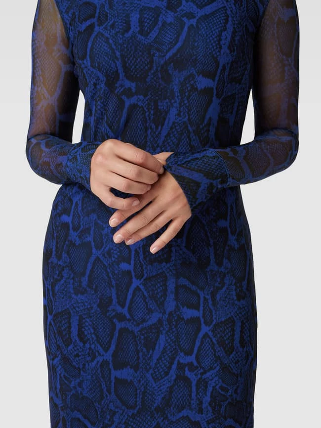 HUGO Maxikleid Mit Allover-Schlangenmuster Modell 'NESHY' - Dunkelblau – Bild 3