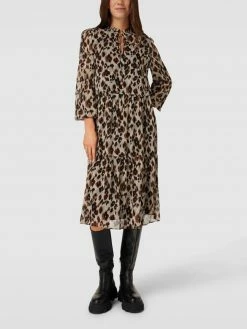 Jake*s Collection Midikleid Mit Animal-Print - Beige