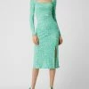 Gina Tricot Midikleid Mit Allover-Muster Modell 'Nora' - Grün