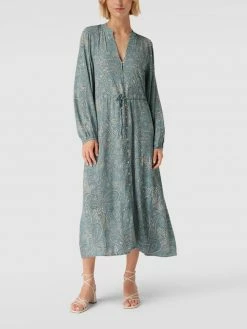 Jake*s Collection Midikleid Mit Allover-Muster - Ozean Blau