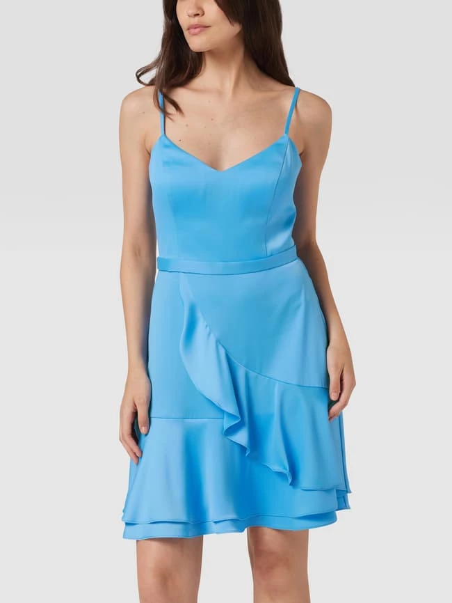 V.M. Cocktailkleid In Wickel-Optik - Ozean Blau – Bild 4