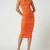 Gina Tricot Midikleid Mit Rippenstruktur Modell 'Ellen' - Orange