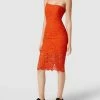 Bardot Minikleid Mit Floraler Lochstickerei Modell 'Maya' - Orange