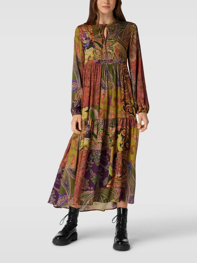 Emily Van Den Bergh Midikleid Mit Allover-Muster Modell 'Paisleypatch Stufenvolant' - Grün 6 Emily Van Den Bergh Midikleid Mit Allover-Muster Modell 'Paisleypatch Stufenvolant' - Grün – Bild 4
