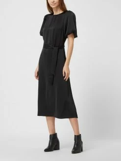 Neo Noir Kleid Aus Satin Modell 'Gennara' - Schwarz