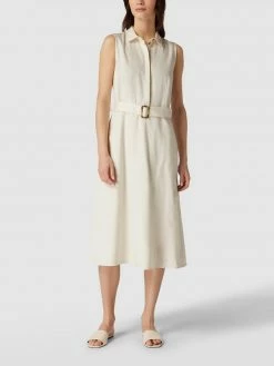 Jake*s Collection Midikleid Mit Taillengürtel - Ecru