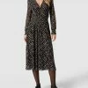 S.Oliver BLACK LABEL Midikleid Mit Allover-Muster - Schwarz
