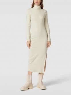 Calvin Klein Jeans Midikleid Mit Geripptem Rollkragen - Sand