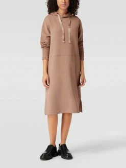 Milano Italy Sweatkleid Mit Kapuze Modell 'Modal' - Taupe