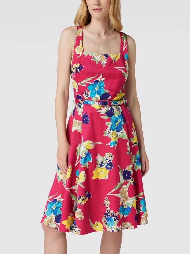 Lauren Ralph Lauren Cocktailkleid Mit Karree-Ausschnitt Modell 'Havram' - Pink Meliert – Bild 4