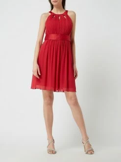 Jake*s Cocktail Cocktailkleid Aus Chiffon Mit Gelegten Falten - Rot Meliert