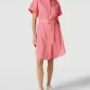 BOSS Blusenkleid In Knielänge Mit Taillengürtel Modell 'Dashile' - Rosa