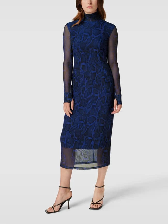 HUGO Maxikleid Mit Allover-Schlangenmuster Modell 'NESHY' - Dunkelblau – Bild 4