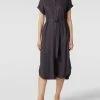 Jake*s Collection Hemdblusenkleid Mit Stoffgürtel - Anthrazit