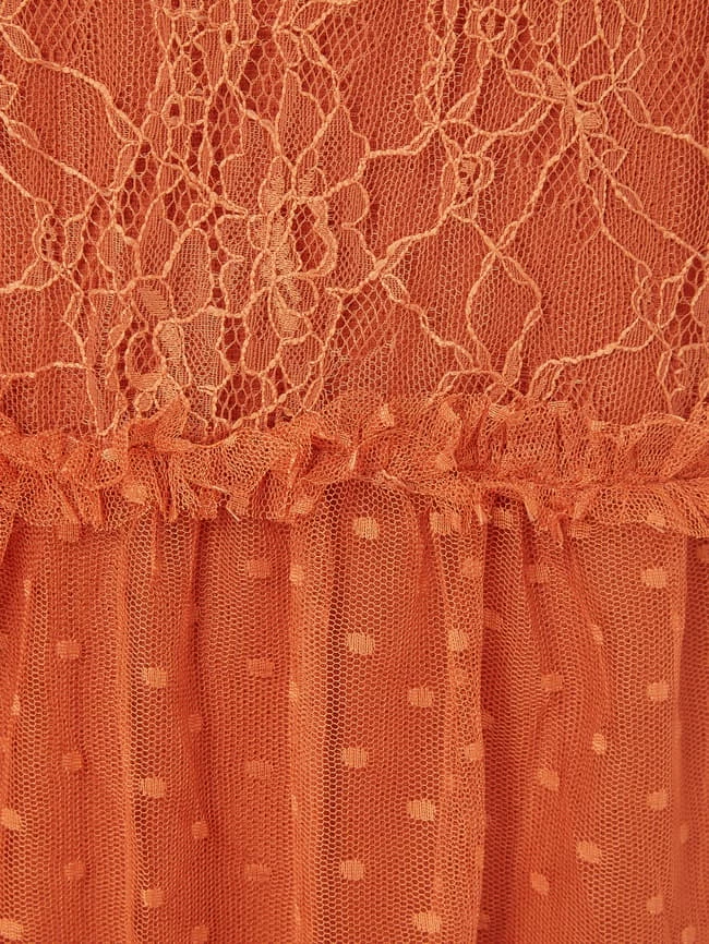 Vero Moda Curve PLUS SIZE Kleid Aus Spitze Modell 'Flake' - Terrakotta – Bild 4