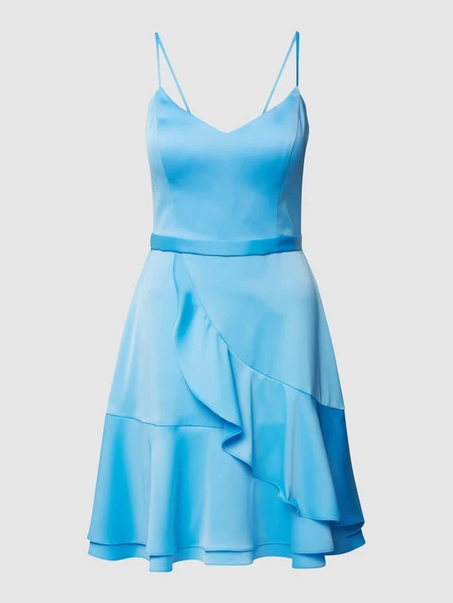 V.M. Cocktailkleid In Wickel-Optik - Ozean Blau – Bild 2