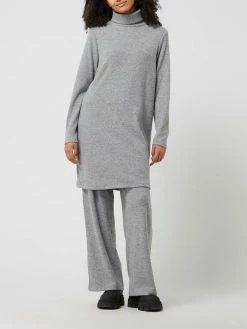 Only Strickkleid Mit Rollkragen Modell 'Frida' - Mittelgrau Meliert
