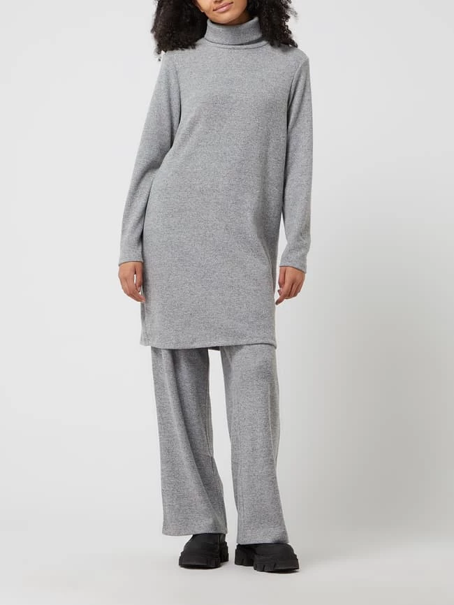 Only Strickkleid Mit Rollkragen Modell 'Frida' - Mittelgrau Meliert