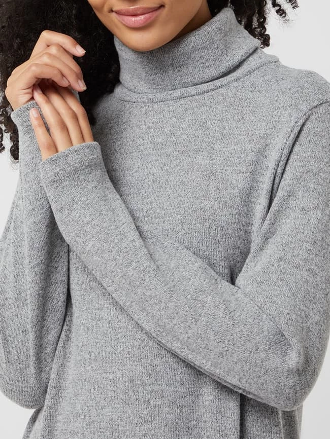 Only Strickkleid Mit Rollkragen Modell 'Frida' - Mittelgrau Meliert – Bild 3